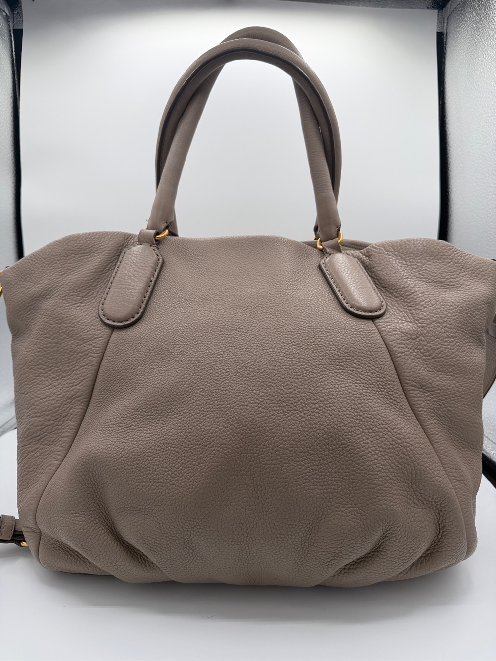 Marc by Marc Jacobs Leather Shoulder Hobo Bag Taupe - Picture 3 of 9